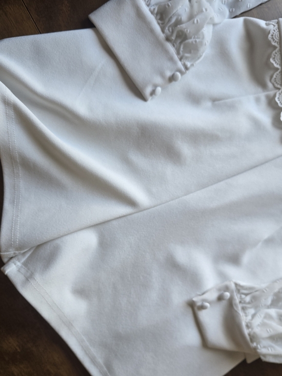 Bebe White Lace Trim Romper Small Sheer Sleeve Cottagecore Babydoll Playsuit - Picture 7 of 7